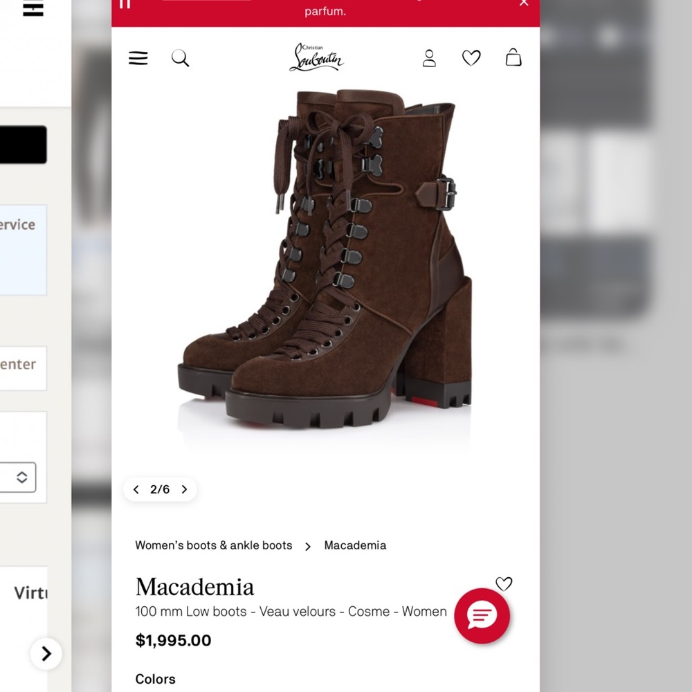 Christian Louboutin Dark Brown Lace Up Boots